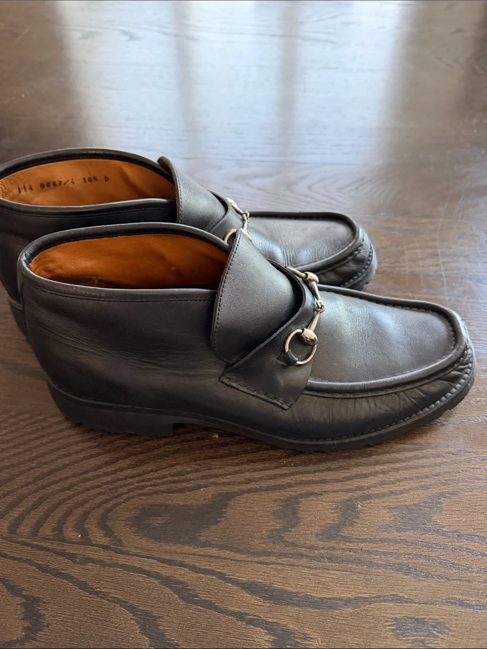 Gucci Classic Black Leather HorseBit Chukka Loafers for Men